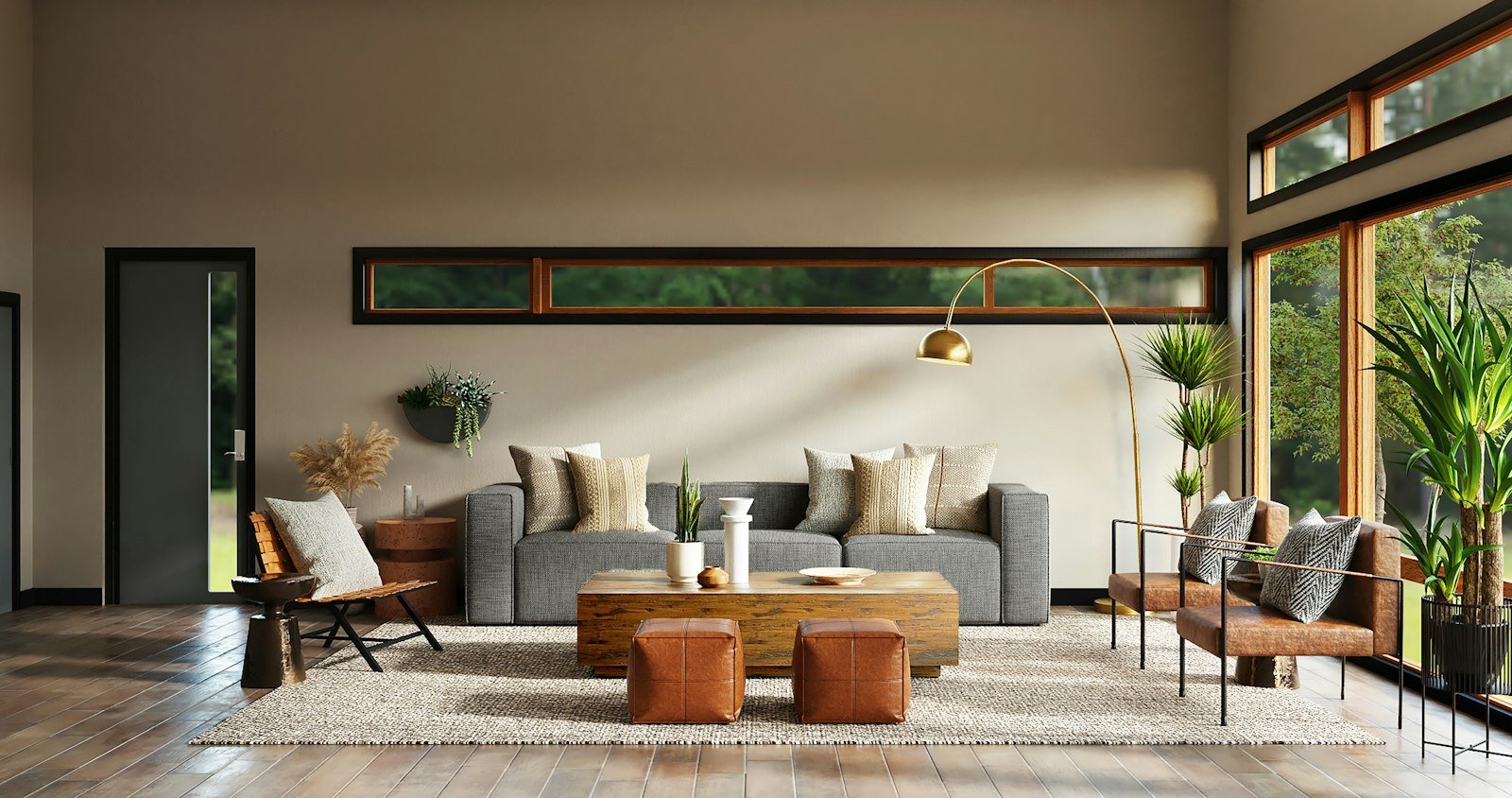 Elegant villa living room interior in Udaipur